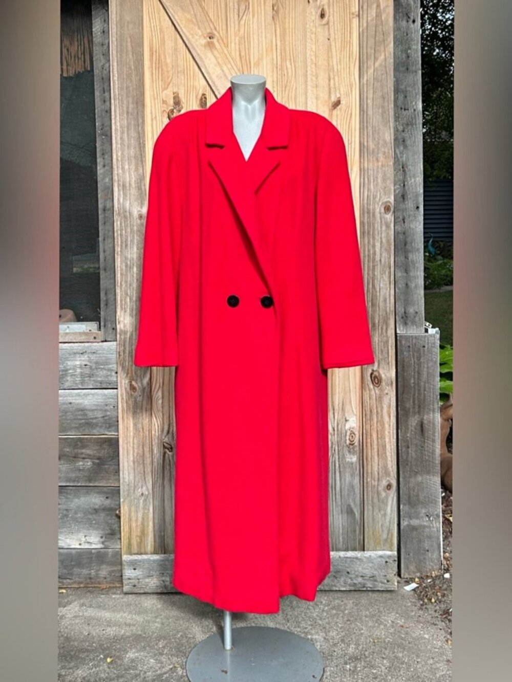 Vintage 80s Merin Long Red 100% Cashmere Maxi Dress Coat~L~USA